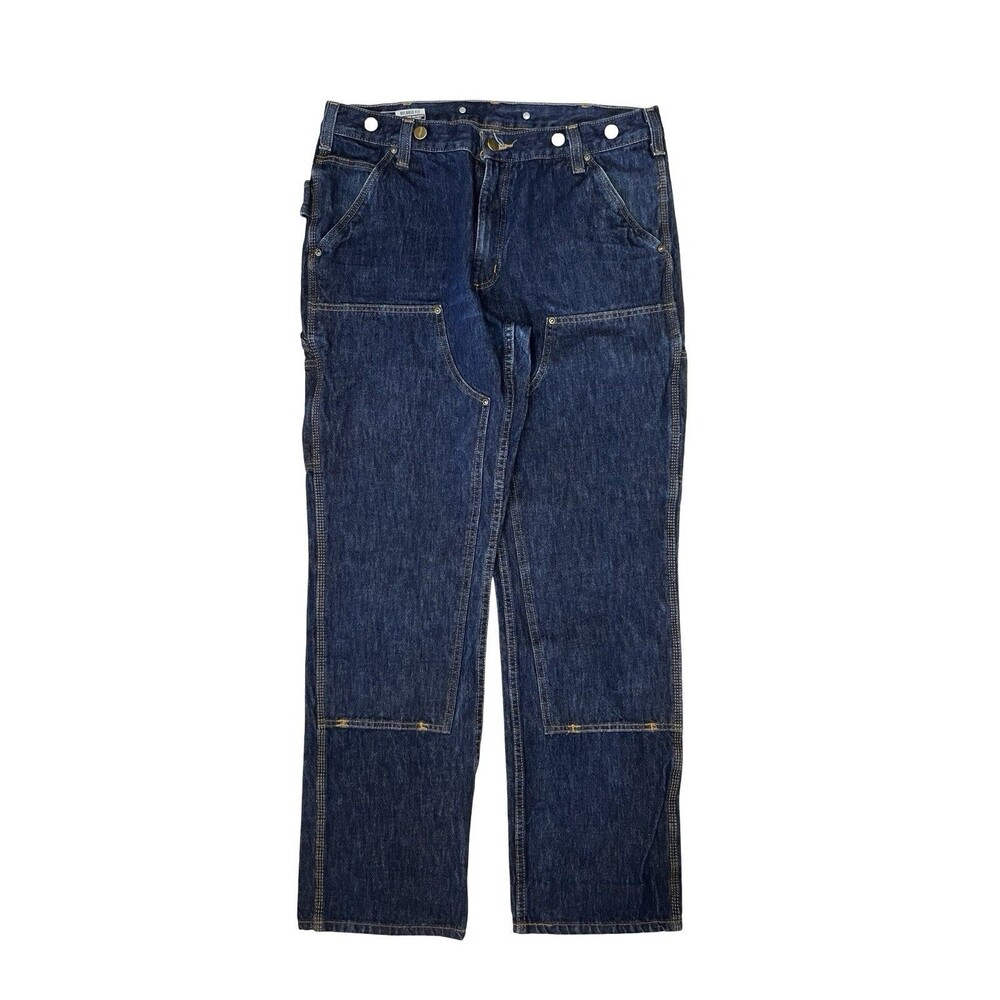 Carhartt Men’s 34x32 Relaxed Fit Double Knee Denim Jeans Carpenter Work Pants